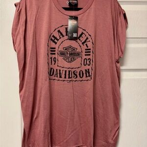 Harley-Davidson Women’s 2X Rose Graphic Sleeveless T Shirt NWT